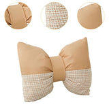 Maxbell Bow Pillow for Couch Car Backrest Cushion Aesthetic for Bedroom Couch Office Milk tea color