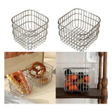 Maxbell Wire Mesh Basket Practical Decorative Organizer for Laundry Room Living Room 11x11x10cm