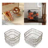 Maxbell Wire Mesh Basket Practical Decorative Organizer for Laundry Room Living Room 11x11x10cm
