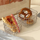 Maxbell Wire Mesh Basket Practical Decorative Organizer for Laundry Room Living Room 11x11x10cm