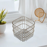 Maxbell Wire Mesh Basket Practical Decorative Organizer for Laundry Room Living Room 11x11x10cm