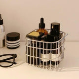 Maxbell Wire Mesh Basket Practical Decorative Organizer for Laundry Room Living Room 11x11x10cm