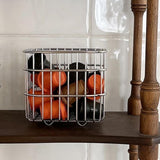 Maxbell Wire Mesh Basket Practical Decorative Organizer for Laundry Room Living Room 11x11x10cm