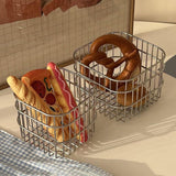 Maxbell Wire Mesh Basket Practical Decorative Organizer for Laundry Room Living Room 13x13x10cm