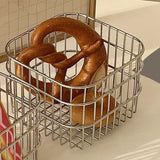 Maxbell Wire Mesh Basket Practical Decorative Organizer for Laundry Room Living Room 13x13x10cm