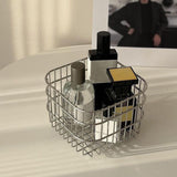 Maxbell Wire Mesh Basket Practical Decorative Organizer for Laundry Room Living Room 13x13x10cm
