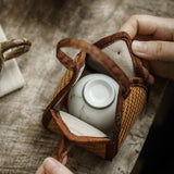 Maxbell Teacup Storage Bag Tea Cup Container Compact Teaware Bag for Home and Office