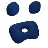 Maxbell Ear Piercing Pillow Neck Head Support with Ear Hole Washable Sleeping Pillow Navy