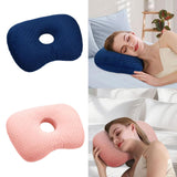 Maxbell Ear Piercing Pillow Neck Head Support with Ear Hole Washable Sleeping Pillow Navy