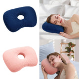 Maxbell Ear Piercing Pillow Neck Head Support with Ear Hole Washable Sleeping Pillow Navy