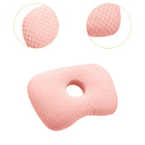 Maxbell Ear Piercing Pillow Neck Head Support with Ear Hole Washable Sleeping Pillow Pink