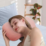 Maxbell Ear Piercing Pillow Neck Head Support with Ear Hole Washable Sleeping Pillow Pink