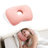 Maxbell Ear Piercing Pillow Neck Head Support with Ear Hole Washable Sleeping Pillow Pink
