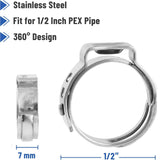 Maxbell Pex Fittings Set 1/2" Rustproof High Temperature Resistant with Cinch Clamps Straight 6pcs
