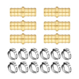 Maxbell Pex Fittings Set 1/2" Rustproof High Temperature Resistant with Cinch Clamps Straight 6pcs