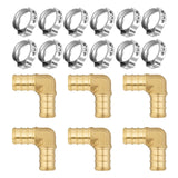 Maxbell Pex Fittings Set 1/2" Rustproof High Temperature Resistant with Cinch Clamps Elbow 6pcs