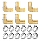 Maxbell Pex Fittings Set 1/2" Rustproof High Temperature Resistant with Cinch Clamps Elbow 6pcs