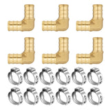 Maxbell Pex Fittings Set 1/2" Rustproof High Temperature Resistant with Cinch Clamps Elbow 6pcs