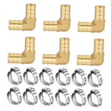 Maxbell Pex Fittings Set 1/2" Rustproof High Temperature Resistant with Cinch Clamps Elbow 6pcs