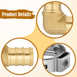 Maxbell Pex Fittings Set 1/2" Rustproof High Temperature Resistant with Cinch Clamps Elbow 6pcs