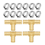 Maxbell Pex Fittings Set 1/2" Rustproof High Temperature Resistant with Cinch Clamps Tee 4pcs
