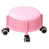 Maxbell 360° Rotating Low Roller Seat Stool Kids Women for Salons Living Room Garage Pink