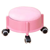 Maxbell 360° Rotating Low Roller Seat Stool Kids Women for Salons Living Room Garage Pink