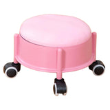 Maxbell 360° Rotating Low Roller Seat Stool Kids Women for Salons Living Room Garage Pink