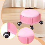 Maxbell 360° Rotating Low Roller Seat Stool Kids Women for Salons Living Room Garage Pink