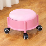Maxbell 360° Rotating Low Roller Seat Stool Kids Women for Salons Living Room Garage Pink