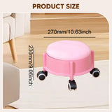 Maxbell 360° Rotating Low Roller Seat Stool Kids Women for Salons Living Room Garage Pink