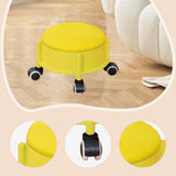 Maxbell 360° Rotating Low Roller Seat Stool Kids Women for Salons Living Room Garage Yellow