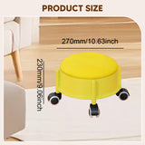 Maxbell 360° Rotating Low Roller Seat Stool Kids Women for Salons Living Room Garage Yellow