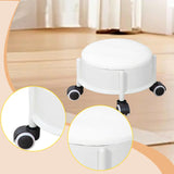 Maxbell 360° Rotating Low Roller Seat Stool Kids Women for Salons Living Room Garage White