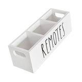 Maxbell Remote Control Holder Rustic Bedside Table Storage Organizer for Office Home