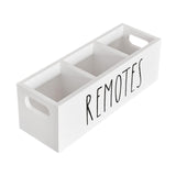 Maxbell Remote Control Holder Rustic Bedside Table Storage Organizer for Office Home