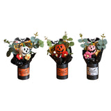 Maxbell Halloween Pumpkin Head Bouquet Creative Decorative for Home Decor Table Kids white