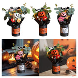 Maxbell Halloween Pumpkin Head Bouquet Creative Decorative for Home Decor Table Kids white