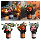 Maxbell Halloween Pumpkin Head Bouquet Creative Decorative for Home Decor Table Kids white