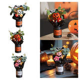 Maxbell Halloween Pumpkin Head Bouquet Creative Decorative for Home Decor Table Kids white