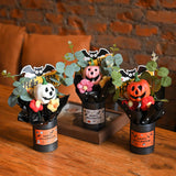 Maxbell Halloween Pumpkin Head Bouquet Creative Decorative for Home Decor Table Kids white