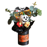 Maxbell Halloween Pumpkin Head Bouquet Creative Decorative for Home Decor Table Kids white