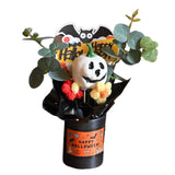 Maxbell Halloween Pumpkin Head Bouquet Creative Decorative for Home Decor Table Kids white