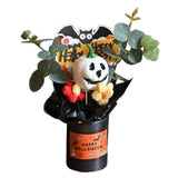 Maxbell Halloween Pumpkin Head Bouquet Creative Decorative for Home Decor Table Kids white