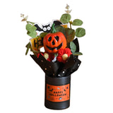 Maxbell Halloween Pumpkin Head Bouquet Creative Decorative for Home Decor Table Kids Orange