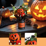 Maxbell Halloween Pumpkin Head Bouquet Creative Decorative for Home Decor Table Kids Orange