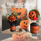 Maxbell Halloween Pumpkin Head Bouquet Creative Decorative for Home Decor Table Kids Orange