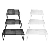 Maxbell Expandable Cabinet Storage Shelf Stand Riser Organizer Rack Black 27 to 38cm