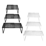 Maxbell Expandable Cabinet Storage Shelf Stand Riser Organizer Rack Black 27 to 38cm