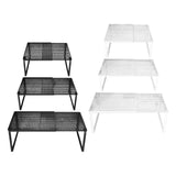 Maxbell Expandable Cabinet Storage Shelf Stand Riser Organizer Rack Black 27 to 38cm